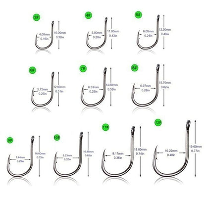 10 styles 100PCS Fishing Hooks Kits Worm Catfish Hooks Equipment Supplies Suitable for Shellfish Squid Crucian Carp