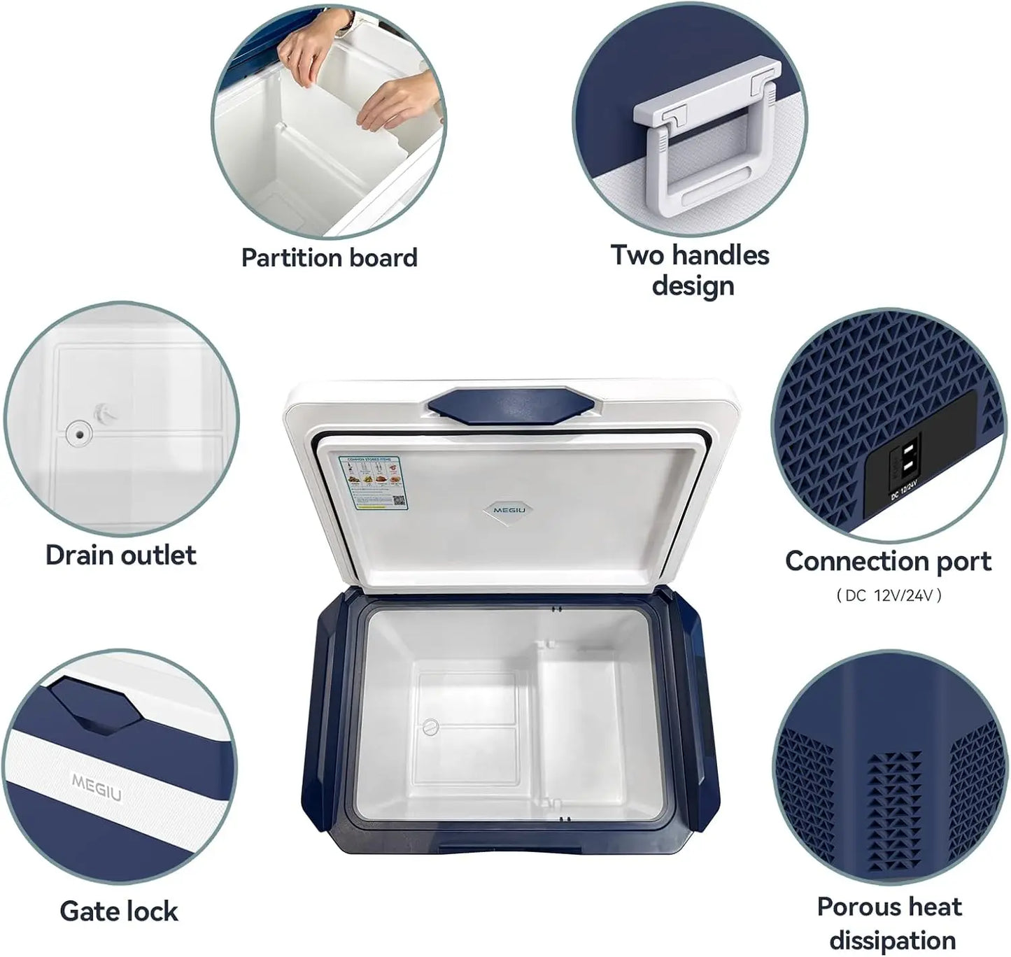 Car Fridge Portable 12V Refrigerator 40 Quart 12 Volt Freezer Compressor Cooler