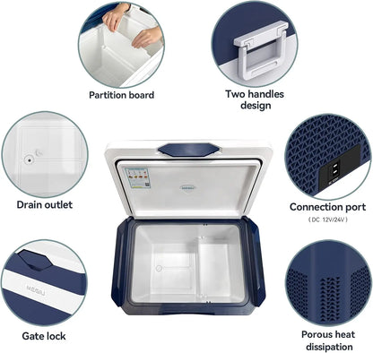 Car Fridge Portable 12V Refrigerator 40 Quart 12 Volt Freezer Compressor Cooler
