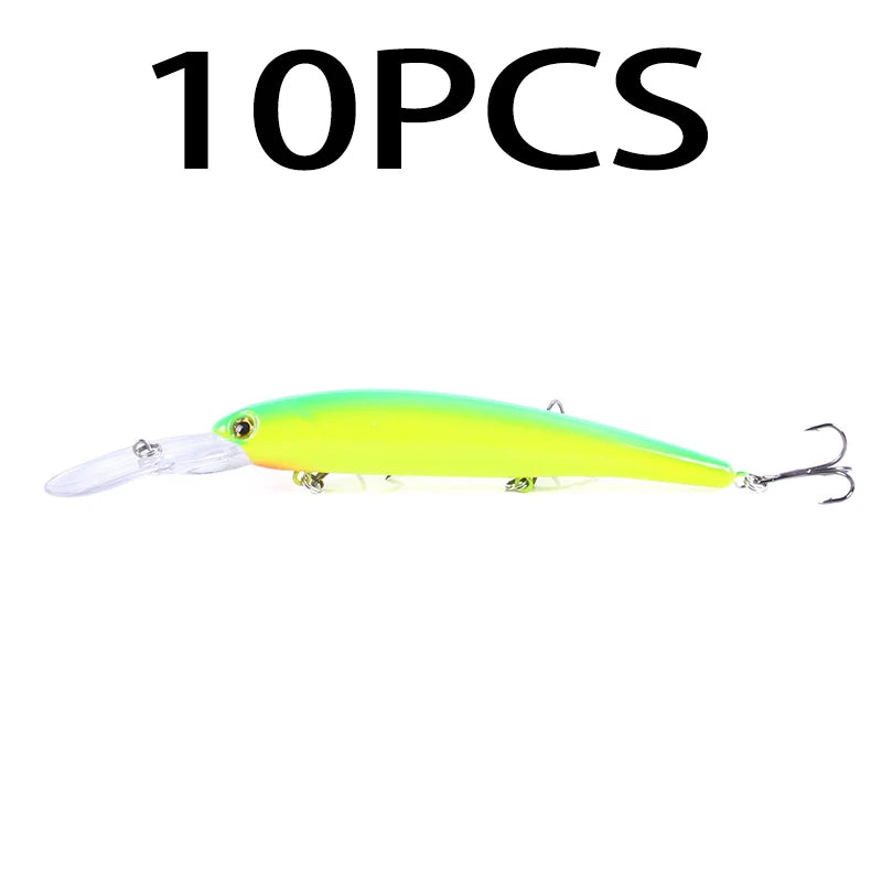 16.5cm 21g 6# Hook Deep Diving Large Minnow Wobbler Lure Artificial Hard Bait Crankbait Bass Pike Walleye Perch Fishing Gear