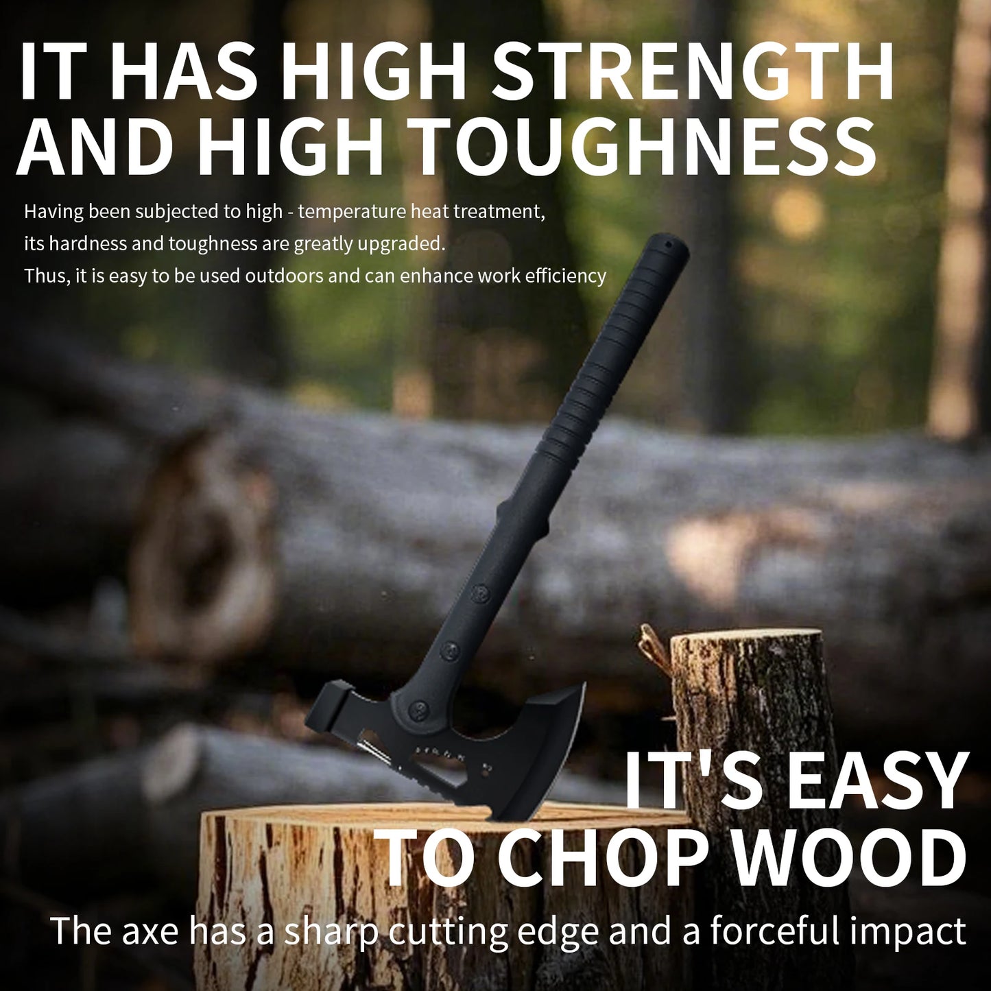 Outdoor camping axe, survival travel hand axe, multifunctional
