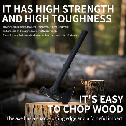 Outdoor camping axe, survival travel hand axe, multifunctional