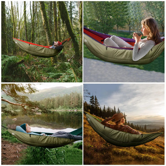 Hammock Under quilts Sleeping Bag Single Insulated Under Blanket 4 Seasons Lightweight Soft Warm 5-20℃ 8x3.6ft
