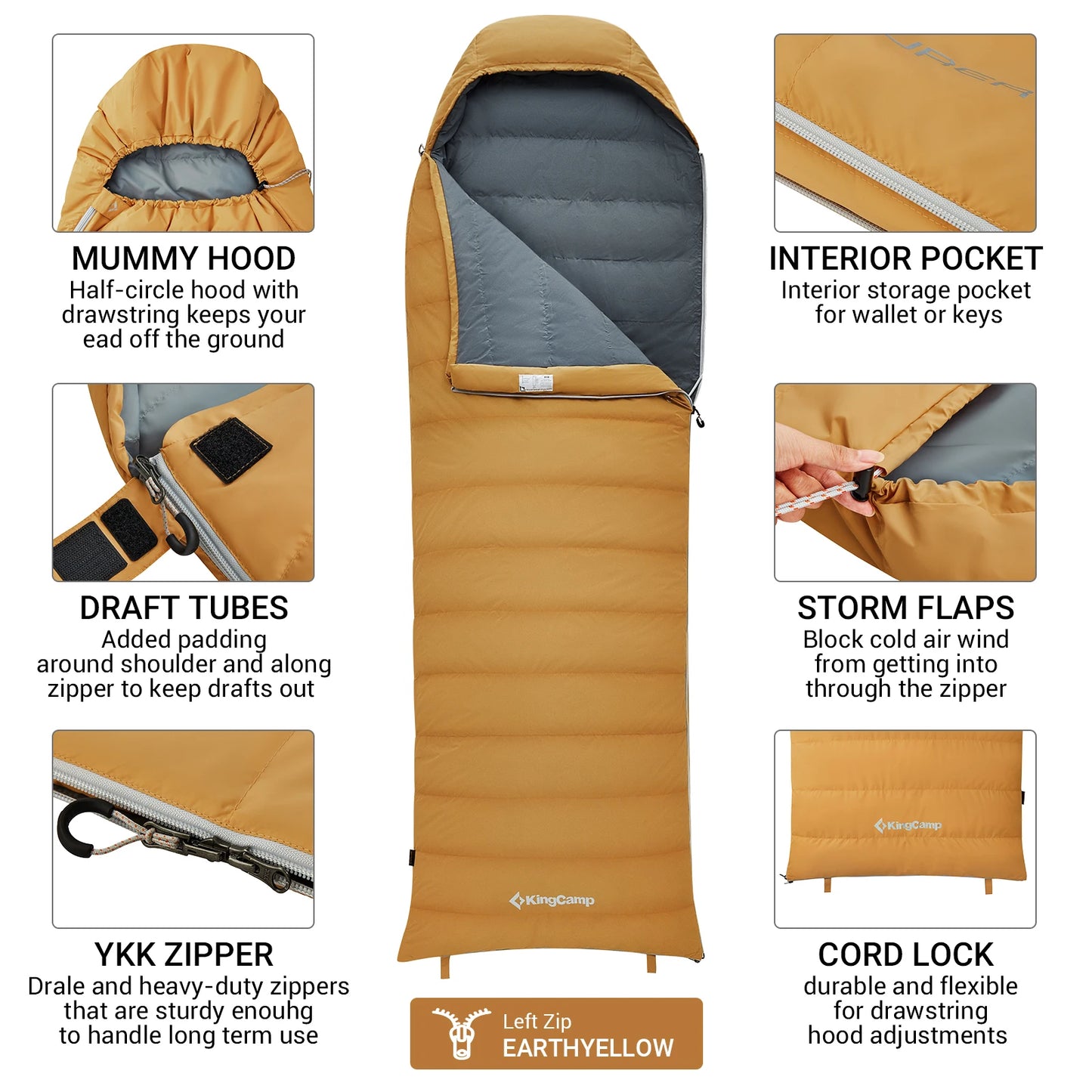 Sleeping Bag, Camping Sleeping Bag, Lightweight Camping Essentials Gear Accessories Hiking Sleep Must Haves