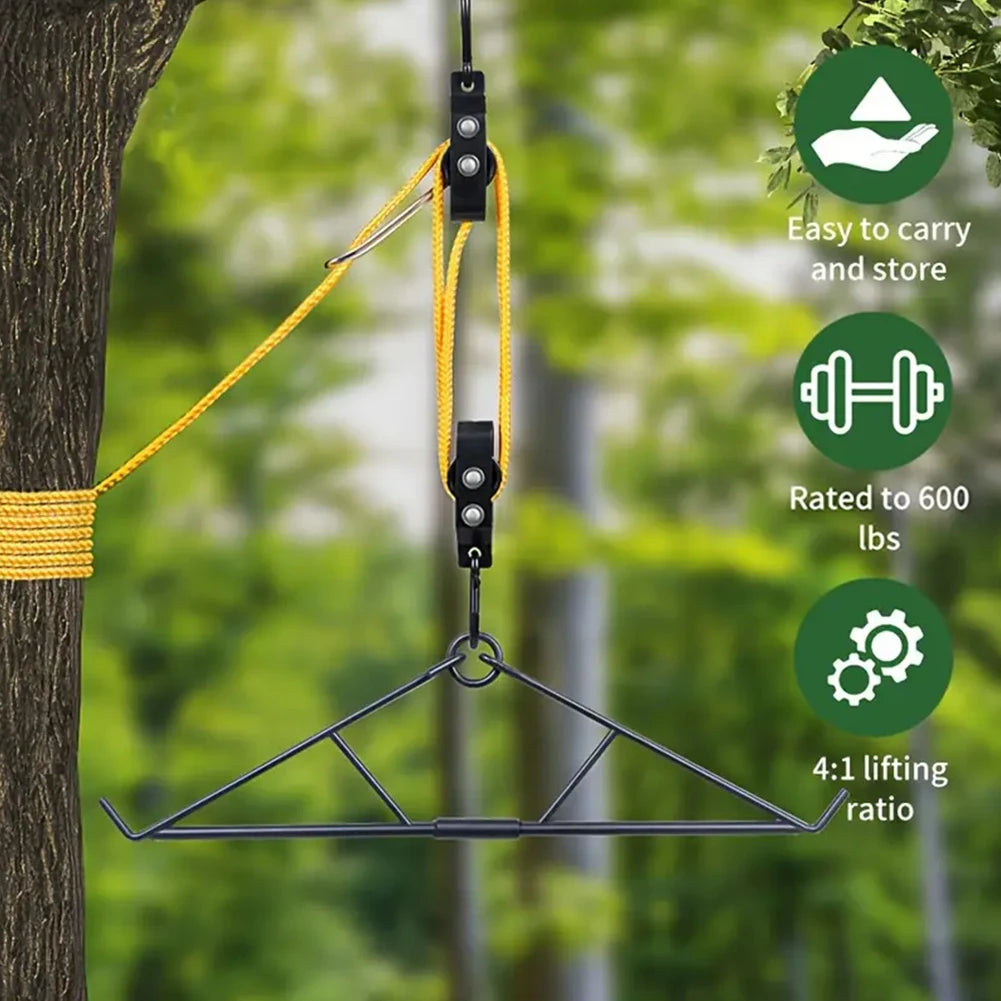 Max To 700 LBS  Pulley Lift System    Butcher Hunting Accessories Gift Set