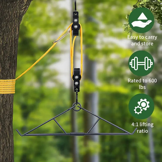Max To 700 LBS  Pulley Lift System    Butcher Hunting Accessories Gift Set