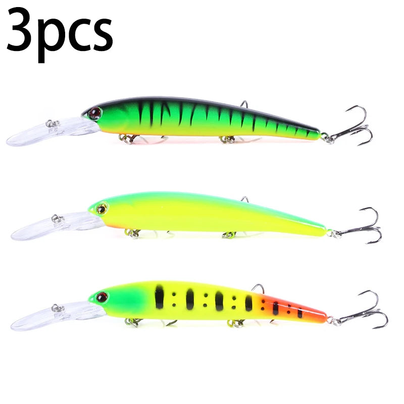 16.5cm 21g 6# Hook Deep Diving Large Minnow Wobbler Lure Artificial Hard Bait Crankbait Bass Pike Walleye Perch Fishing Gear