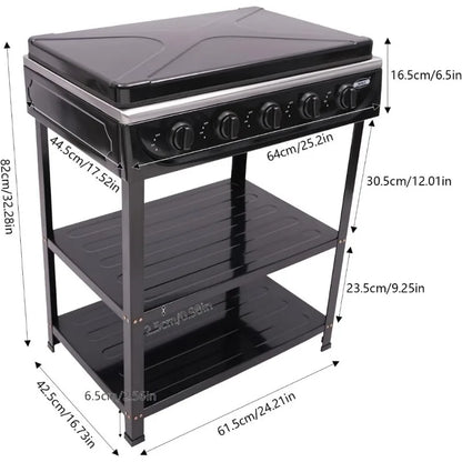 Natural Gas Stove Outdoor 5-Burner Stove Portable Gas Stove