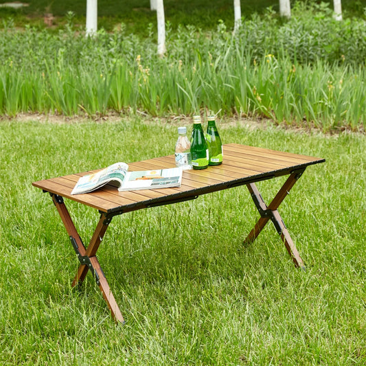 Folding Outdoor Table,Lightweight Aluminum Roll-up Table for Indoor, Outdoor Camping, Picnics,Beach,Backyard, BBQ, Party, Patio