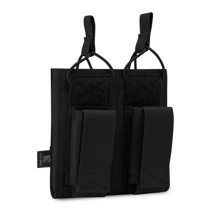 KRYDEX Tactical Double Magazine Pouch 556 M4 M16 AR15 Rifle 9mm Pistol Mag Pouches Carrier Black Shooting Accessories