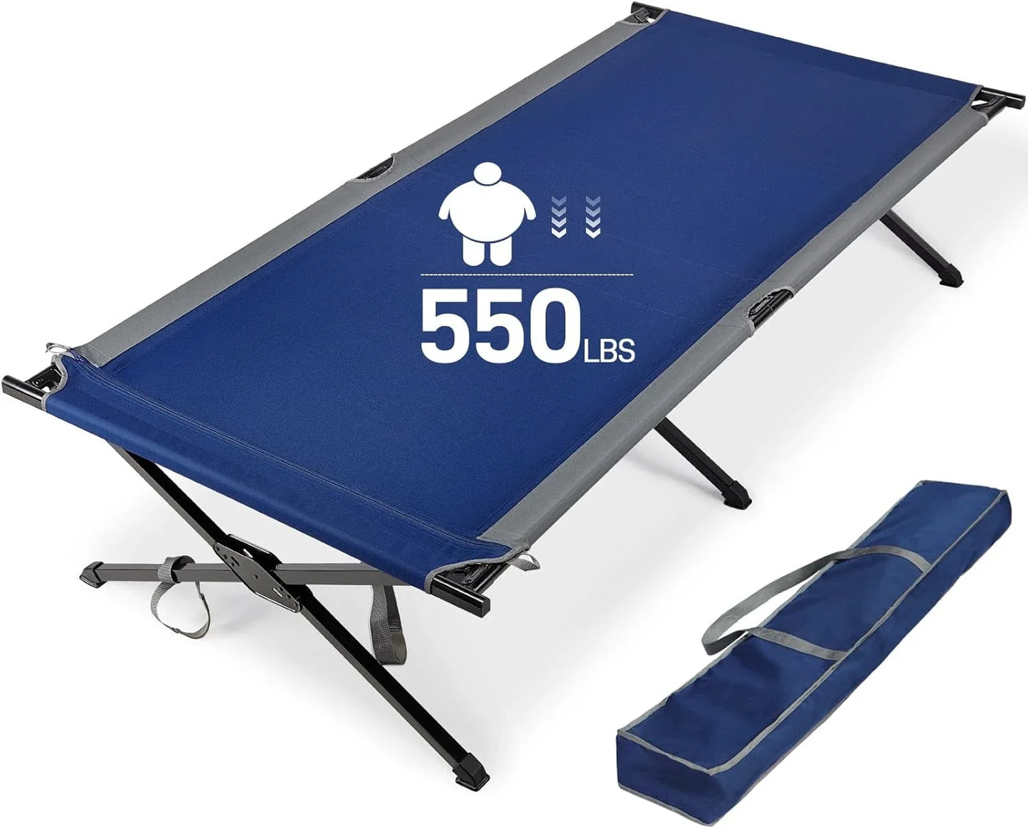 Wide Camping Cot for Adults with Carry Bag