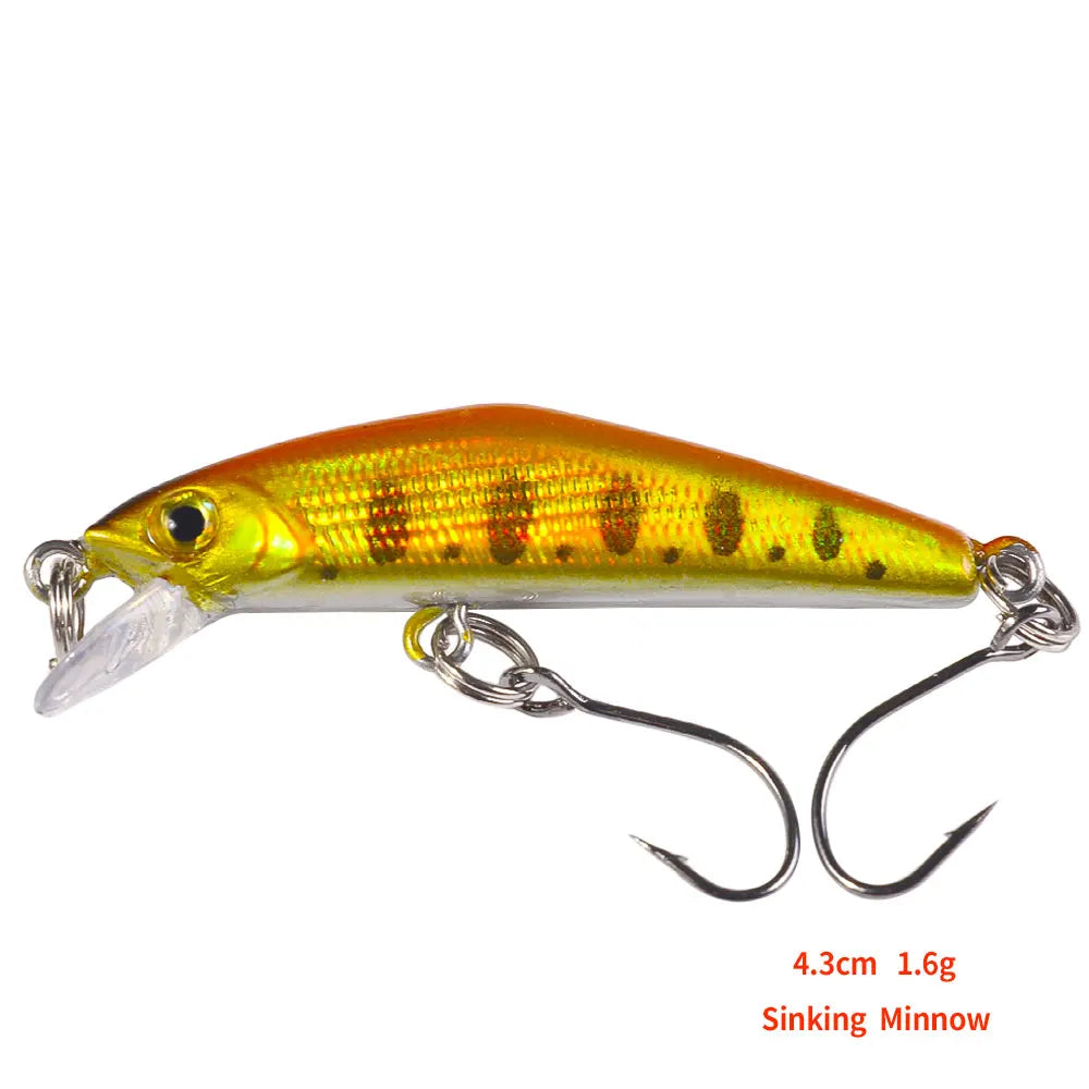 1pcs  4.3cm 1.6g Pesca Stream micro Fishing Lure Sinking Minnow Artificial Hard Bait For Bass Carp Pike SalmonTrout Panfish Lure