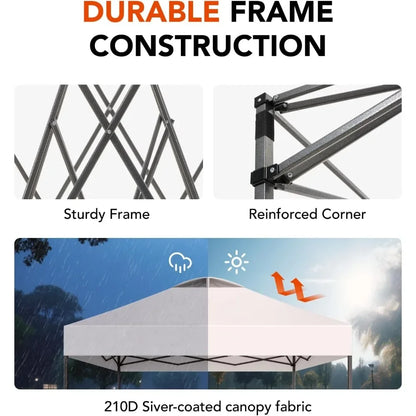 10x10ft 1-Person Setup Pop Up Canopy Tent