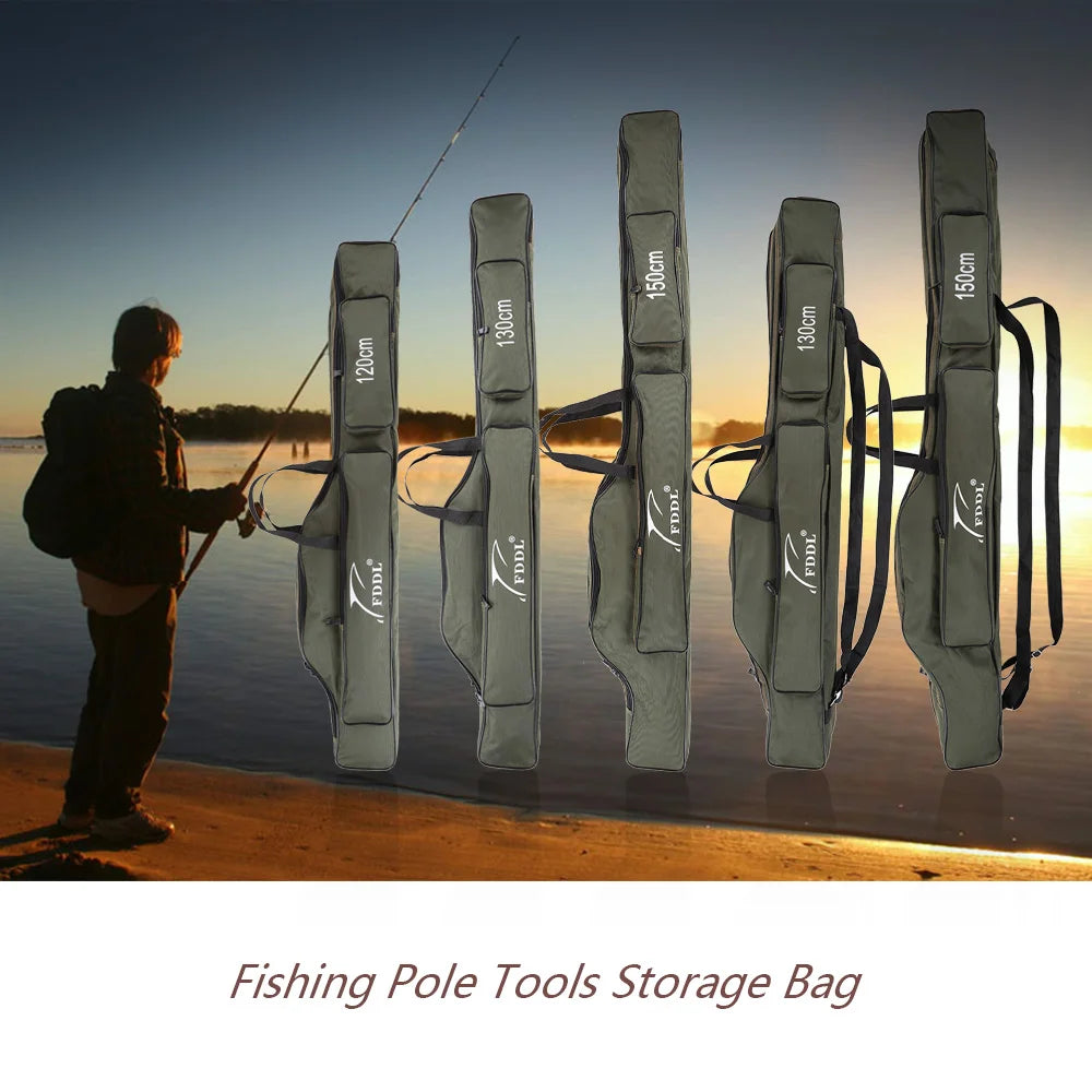Portable Folding Fishing Rod Carrier Canvas Fishing Pole