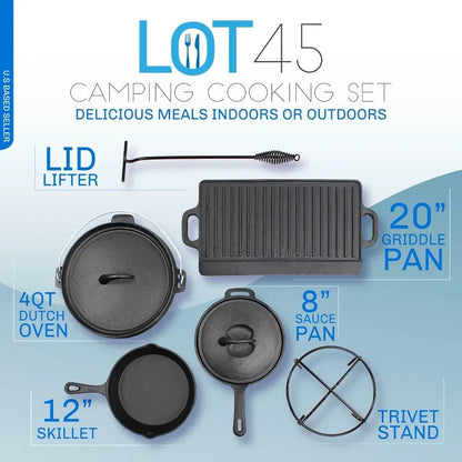 Cast Iron Griddle, 4qt Dutch Oven, Griddle Pan, Frying Pan