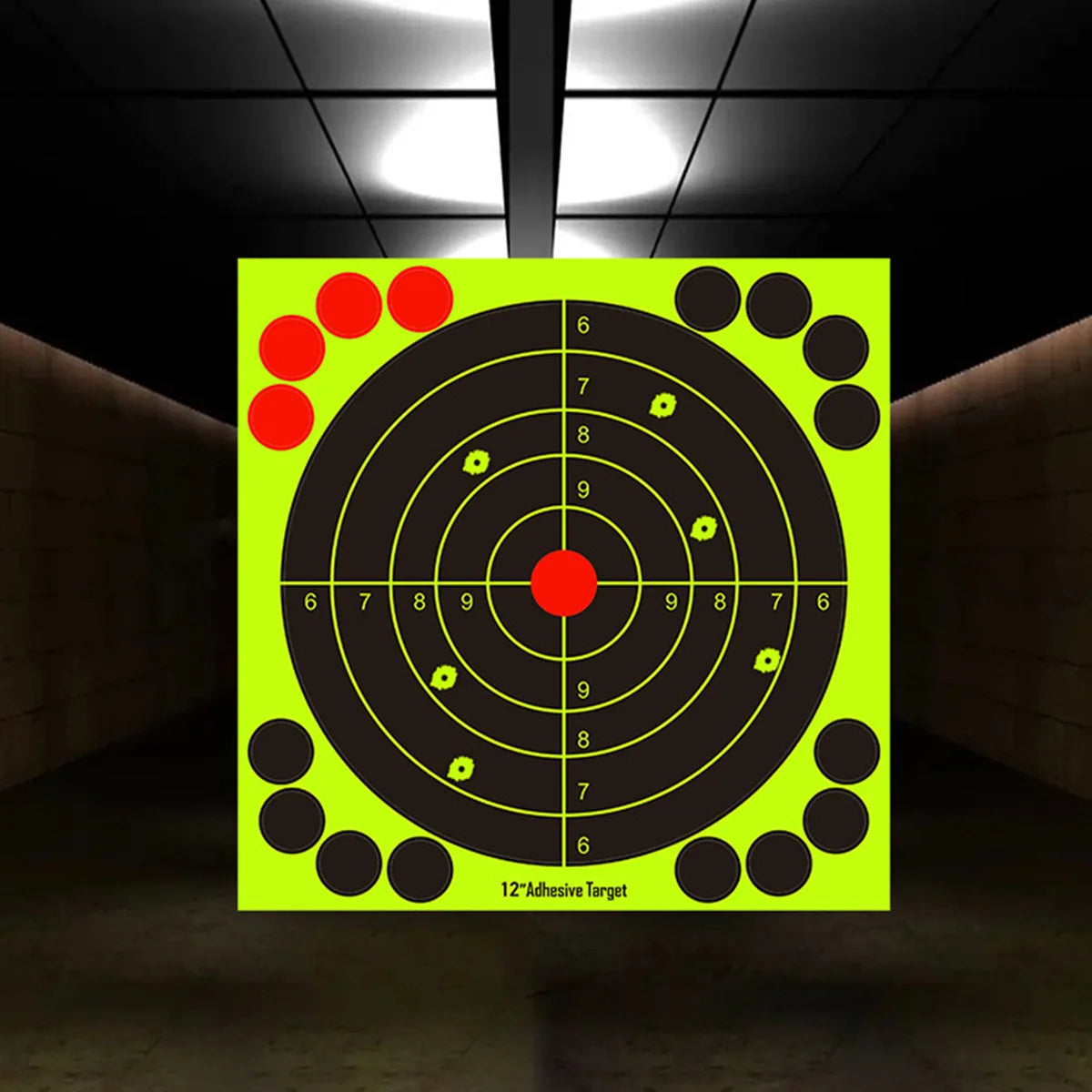 12 Inch Hunting Training Target Paper Cardboard Fluorescent Self-Adhesive Shooting Target Paper Splash Effect Sticker