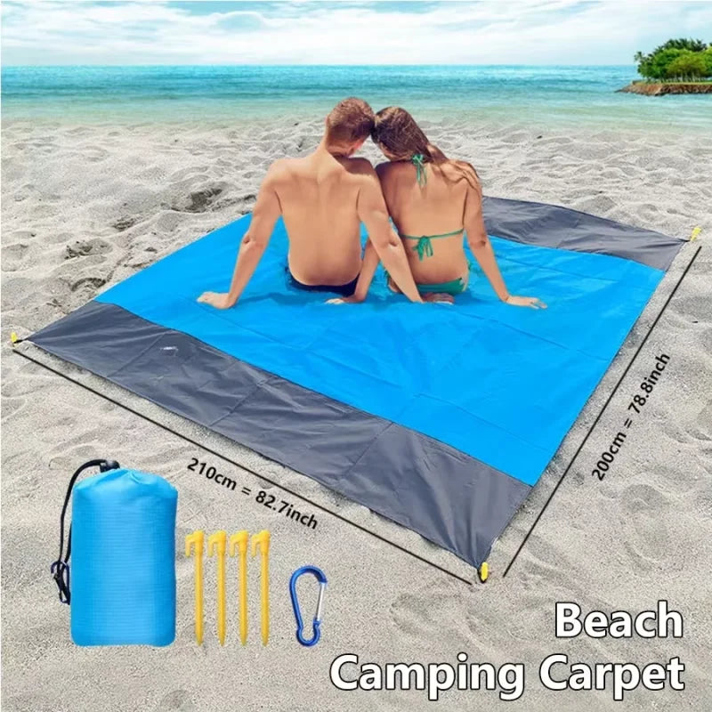 Waterproof beach blanket 200x210cm portable lightweight picnic camping hiking trip mat for beach outdoor sports camp supplies