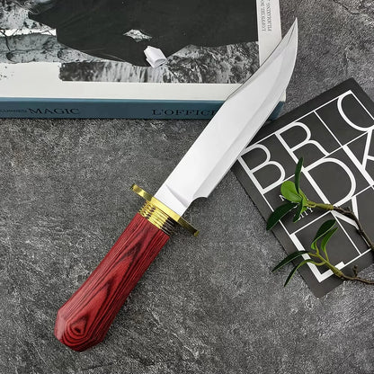 Tactical Hunting Straight Knife, High Hardness 9Cr13Mov Blade Outdoor Knife, Multi-purpose Mountaineering Camping Pocket Knife
