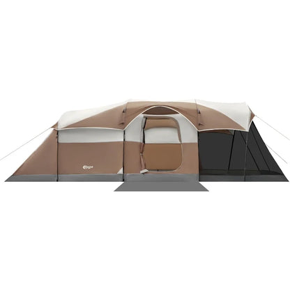 PORTAL 6/8/10 Person Family Camping Tent with Screen Room, Water Resistant Big Tunnel Tent with Rainfly