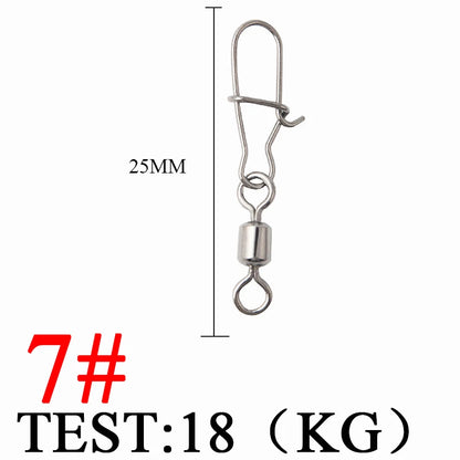 Bearing Rolling Swivel Stainless Steel Snap Pike Fishing Accessories Connector Fishhook Lure Swivels Tackle