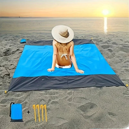 Extra Large Summer Beach Mat Fast Drying Anti Sand Camping Picnic Blanket Ultra Light Compact Portable Foldable