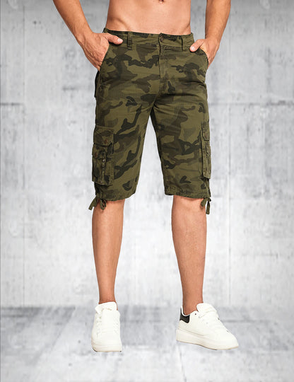 Men's summer new fashionable workwear shorts loose straight cut version trendy and versatile five quarter pants