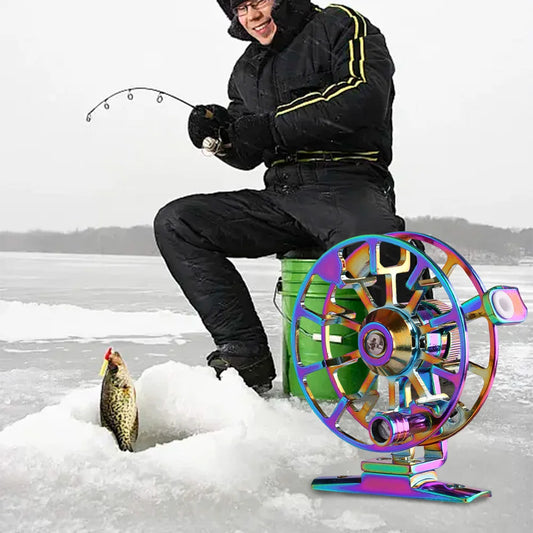 Ice Fishing Reel Right Hand Inline Ice Reel Lightweight Fishing Wheel 53mm Fly Wheel for Trout Pike Fishing Accessories