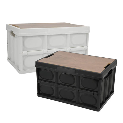 Folding Storage Box  with Wooden Panel for Outdoor