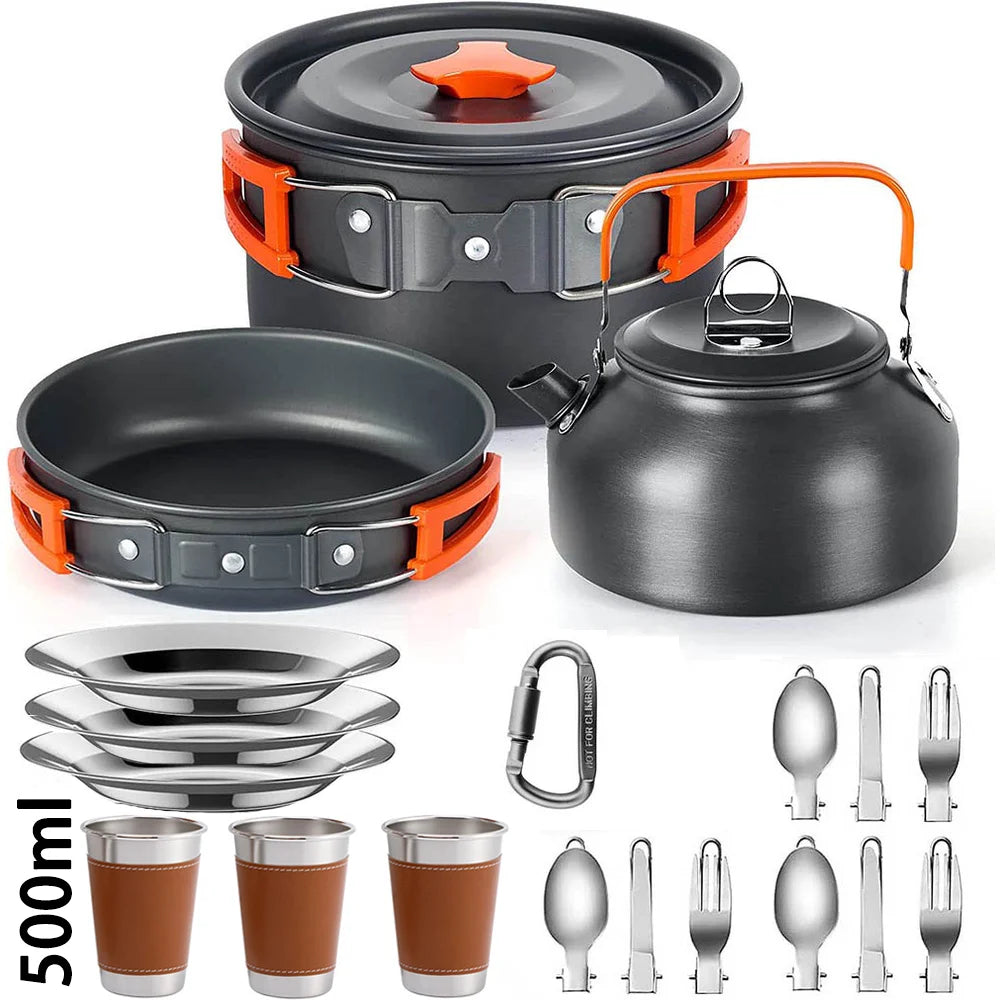 Camping Cooking Set Outdoor Aluminum Lightweight Equipment