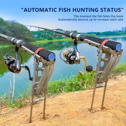 1-5pcs Automatic Fishing Rod bracket holders Stainless Steel pole stand Support double spring rest Brackets