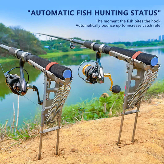 1-5pcs Automatic Fishing Rod bracket holders Stainless Steel pole stand Support double spring rest Brackets
