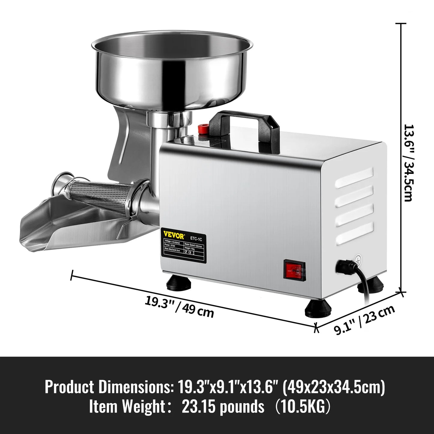 Electric Fruit Press Strainer Machine Commercial Food Strainer Sauce Maker Stainless-steel
