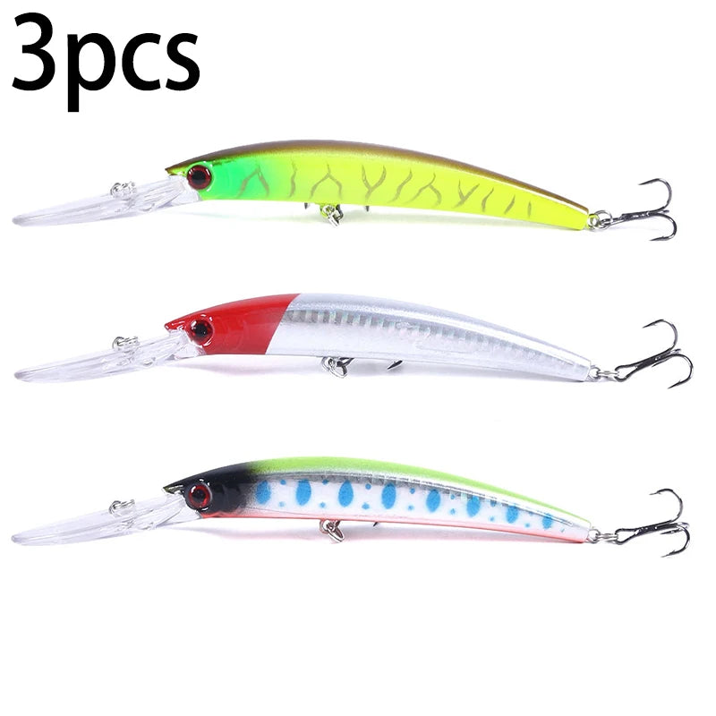 HENGJIA 1pcs 15cm 15g  Deep Diving Jerkbait Artificial Hard Bait Fishing Wobblers Minnow Lure for Bass Pike Carp Fishing  Tackle