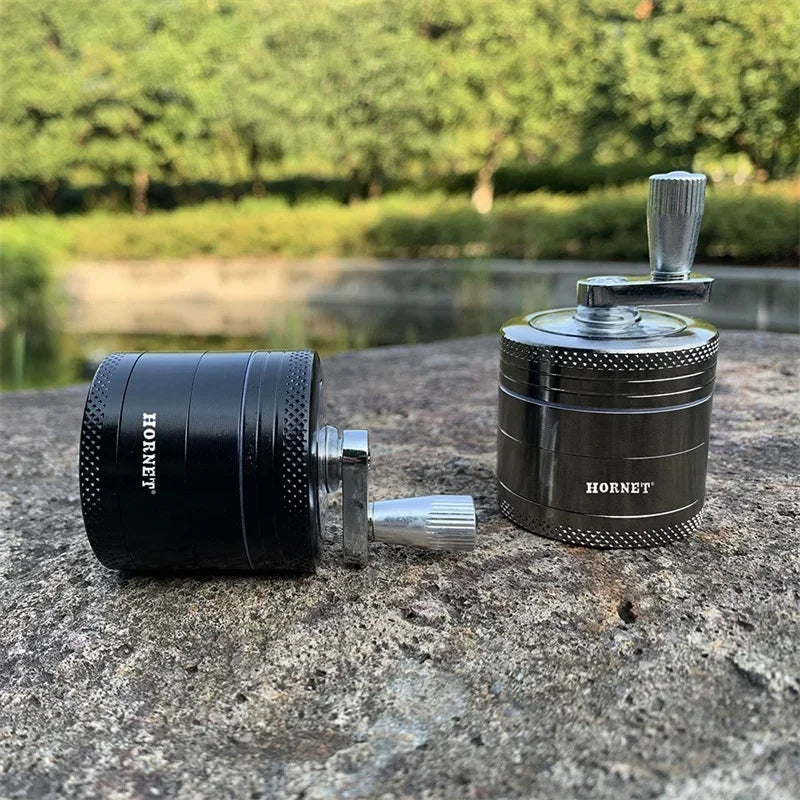 JUSTINLAU 4-layer Tobacco Grinder 40mm Manual Metal Zinc Alloy Herb Mill Spice Crusher Smoke Grinder Crusher Hand Crank Miller