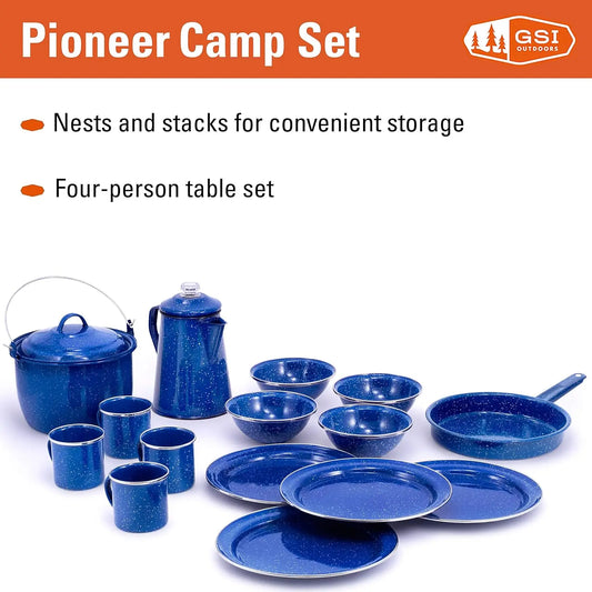 Outdoors Camp Dinnerware Set I 4-Person Set I