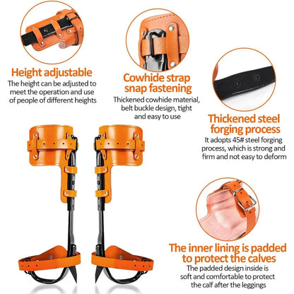 Tree Climbing Gear with Adjustable Climbing Straps and Steel Core Flip Line, Rock Climbing Kit