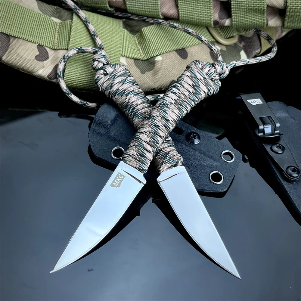 Straight Knife   Blade Nylon Rope Handle C