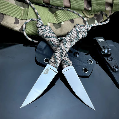 Straight Knife   Blade Nylon Rope Handle C