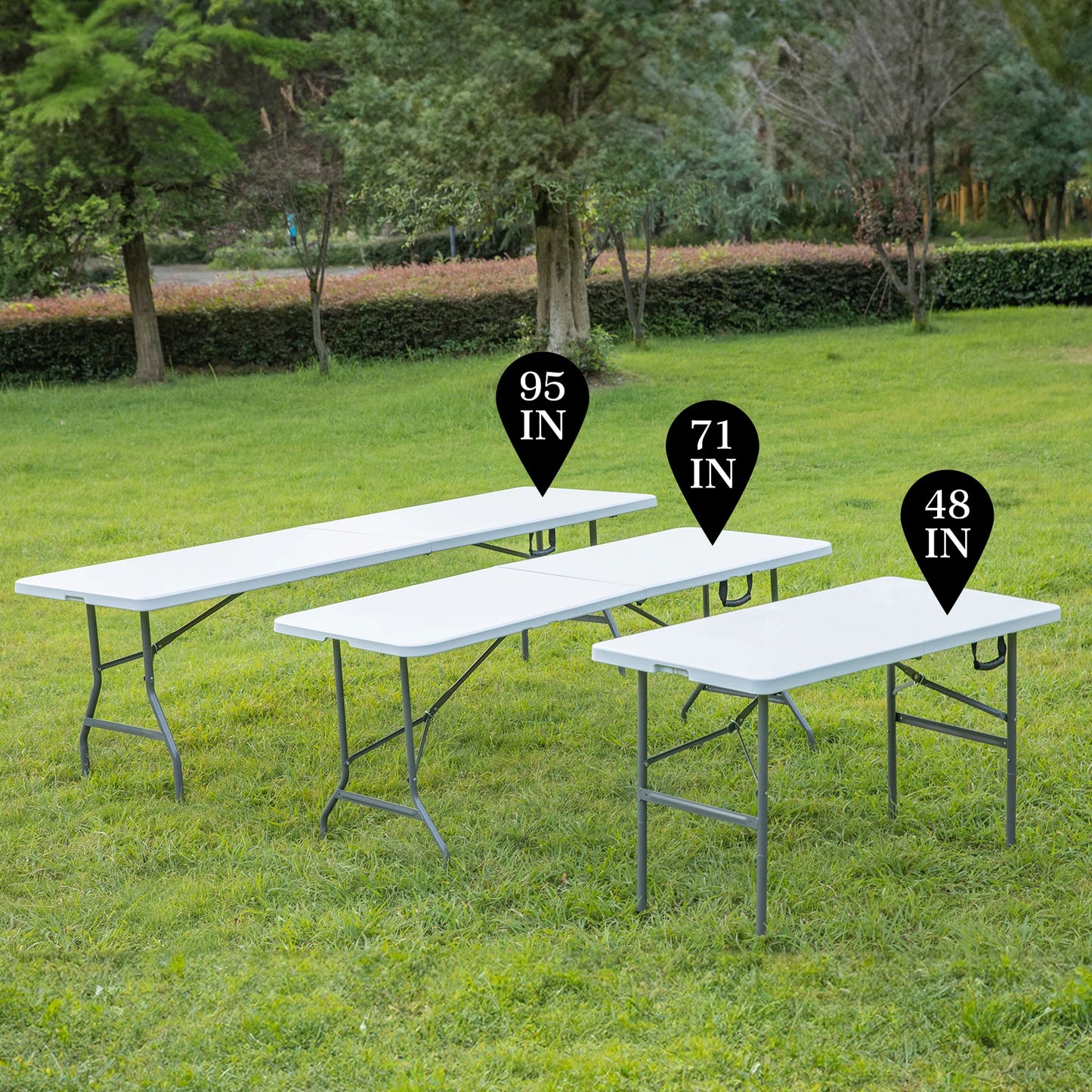 JHK-Outdoor Portable Folding Table, Heavy Duty Foldable Table with Carrying Handle, Safety Lock for Camping, Picnic, Dining