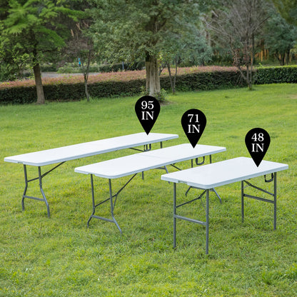 JHK-Outdoor Portable Folding Table, Heavy Duty Foldable Table with Carrying Handle, Safety Lock for Camping, Picnic, Dining