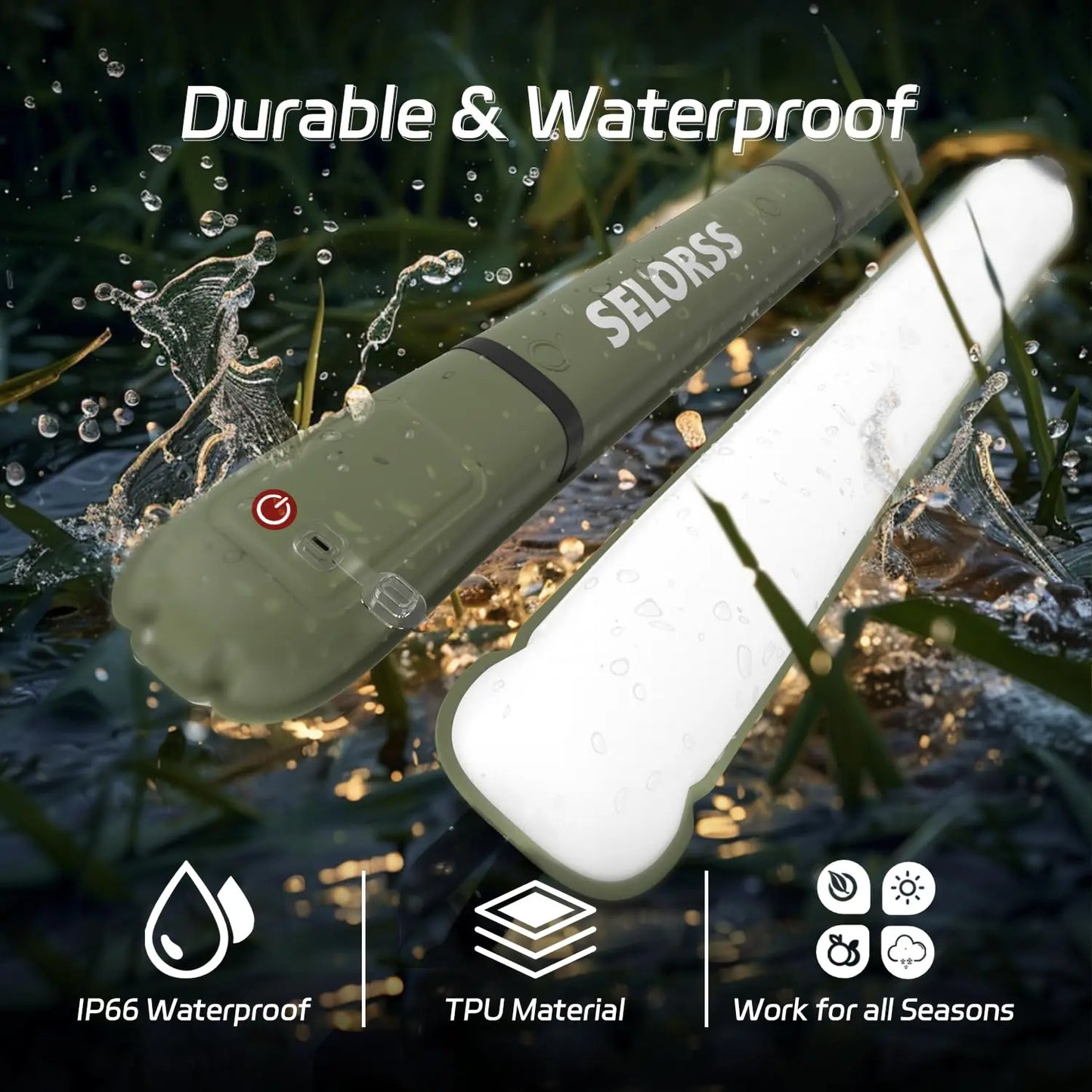 Rechargeable Portable Camping Strong Light Waterproof  Tent Lamp Spotlight Outdoor
