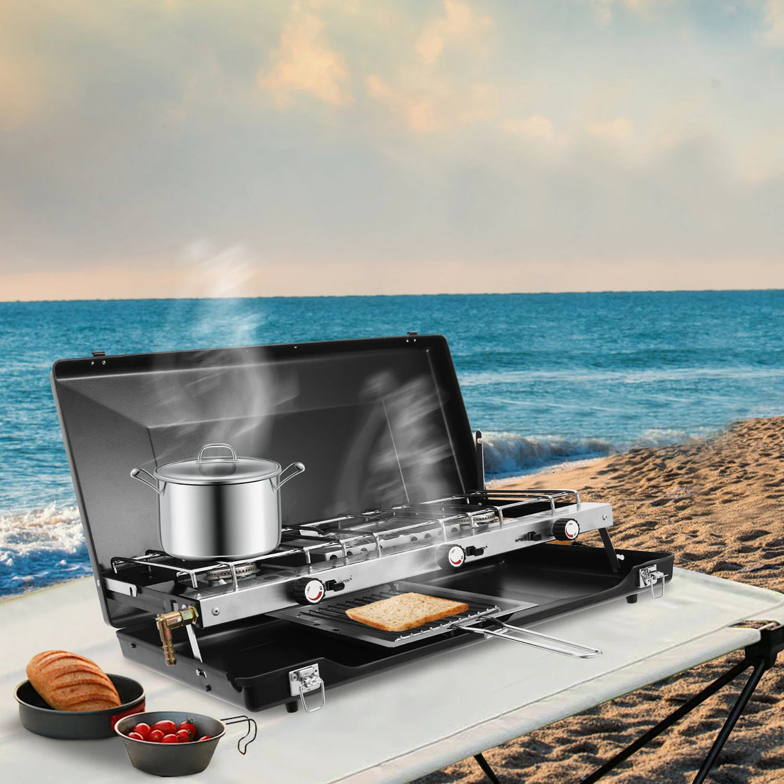 [Outdoor Campfire Grill] 3-Burner Durable