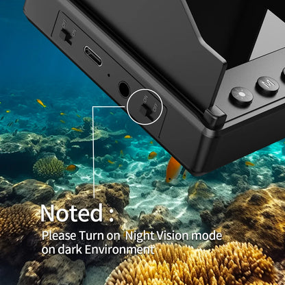 Portable Fish Depth Finder Water Handheld   LCD Fish Finder Underwater 120° Fishing Camera With Night Vision