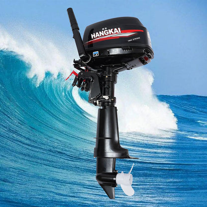6 HP 2 Stroke Outboard Motor Boat Engine Heavy Duty Outboard Motor Fishing Boat Engine with Water Cooling System 102CC 4400W