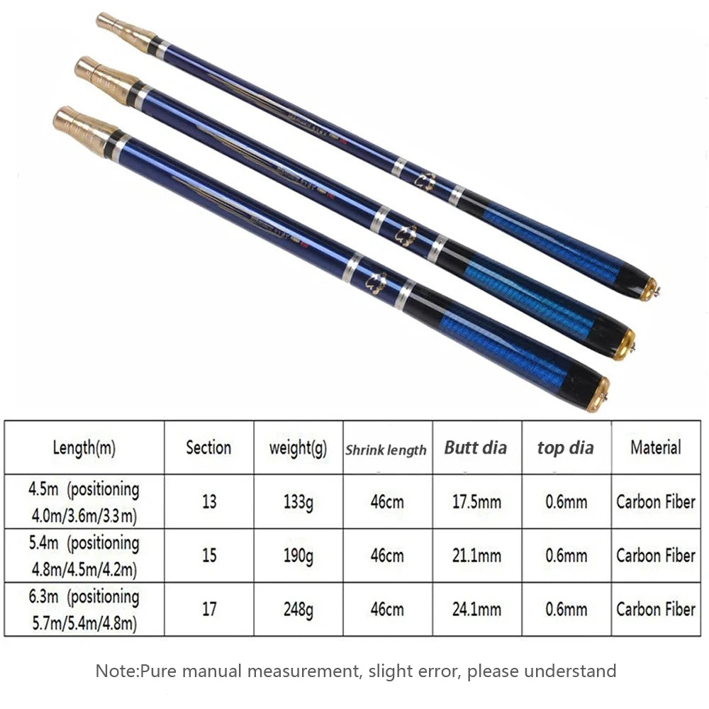 Carbon Fiber 4 Positioning Carp Fishing Rods   Telescopic Stream Feeder Pole Ultralight Hard Accessory Hand Fishing Rods