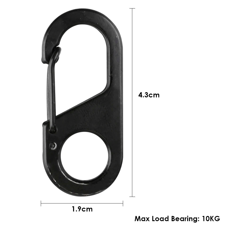 8-shaped Backpack Hook Buckle 440 Stainless Steel Mini Key Chain Carabiners Lightweight Wear-resistant for Travel Climbing