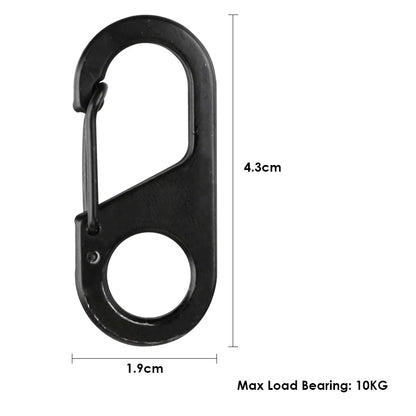8-shaped Backpack Hook Buckle 440 Stainless Steel Mini Key Chain Carabiners Lightweight Wear-resistant for Travel Climbing