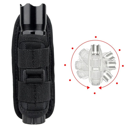 Tactical Flashlight Pouch Belt Torch Bag Durable Hunting Lighting Accessory