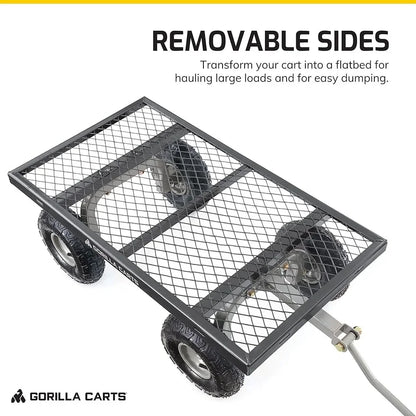 Heavy Duty Steel Utility Cart Garden Wagon with Removable Sides 800lb