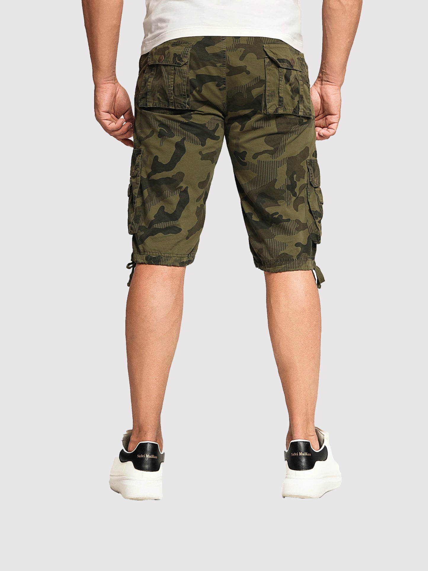 Men's summer new fashionable workwear shorts loose straight cut version trendy and versatile five quarter pants